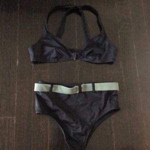 Solid and Striped high waisted bikini